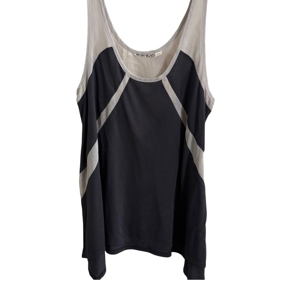 Tank Top Sleeveless Gray Black Colorblock Casual lightweight‎ summer Top Size M